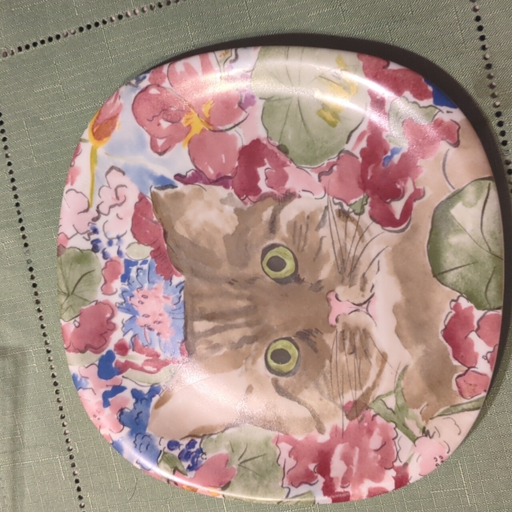 Minou-ettes by C.Pradelie Cat Plate 8.5 Collection Coeur Zrike Portugal 1985 VTG
